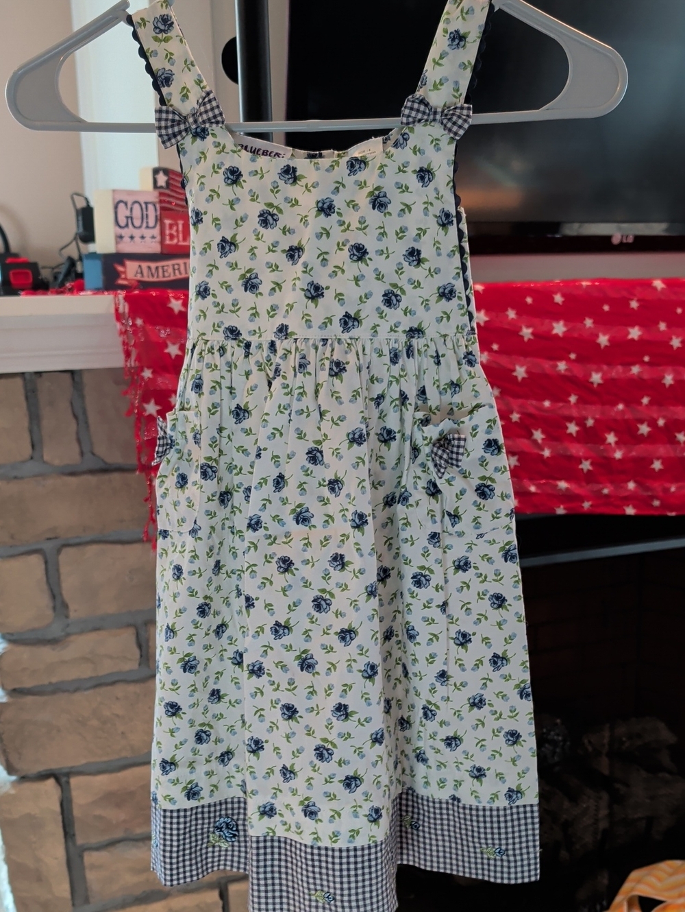 Blueberi Boulevard White Floral Pinafore Dress